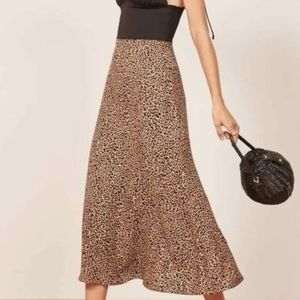 Reformation Leopard Bea Skirt